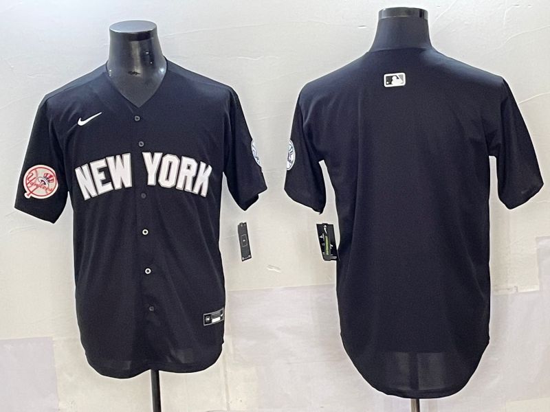 Men 2025 New York Yankees Blank Black Nike MLB Jersey style 002